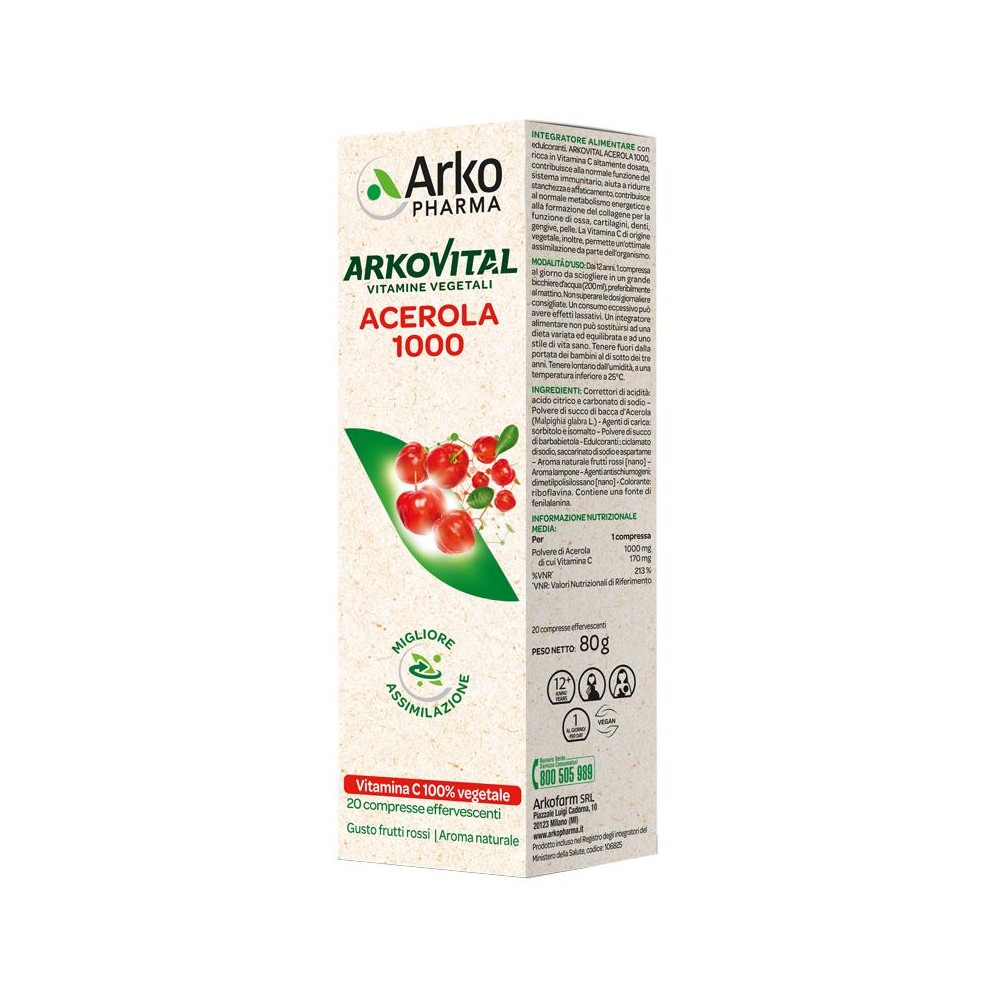 ARKOVITAL ACEROLA 1000 20CPR