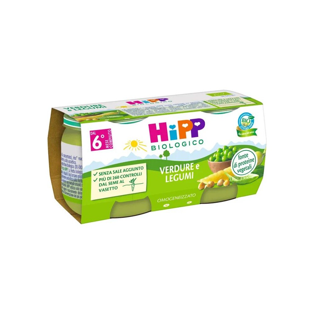 HIPP BIO OMOG VERD/LEGUMI2X80G