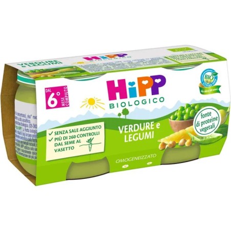 HIPP BIO OMOG VERD/LEGUMI2X80G