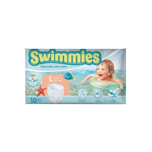 SWIMMIES PANTS SP LARGE 10PZ
