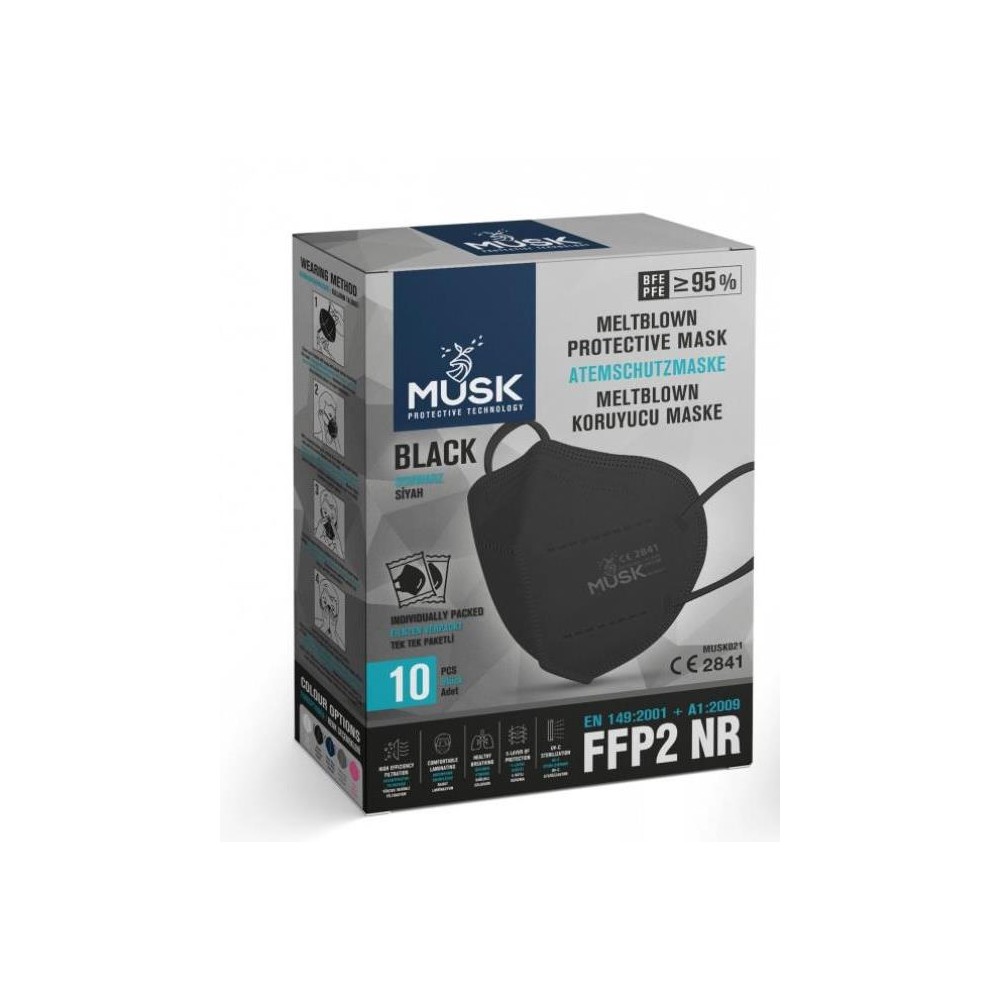 MUSK MASCHERINA FFP2 BLACK10PZ